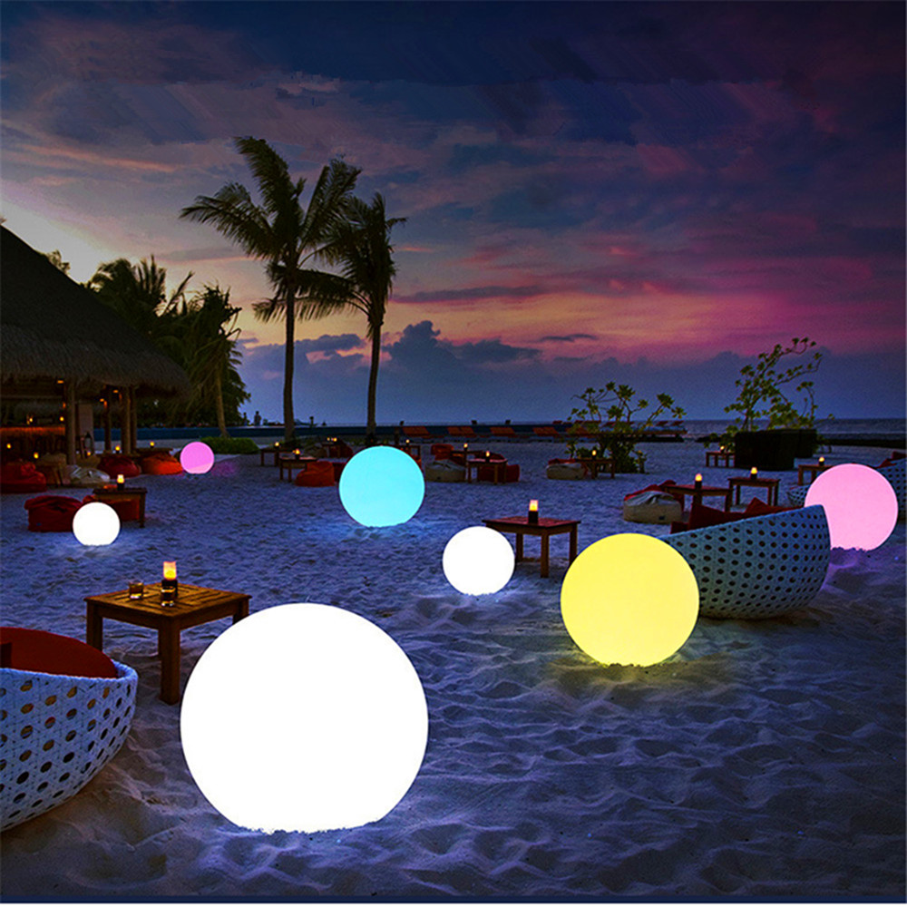 Outdoor Lighting Effects - 充電式LEDグローイングボールライト、子供、大人用、屋外グローブナイトライト、リモコン付き、庭の装飾に最適