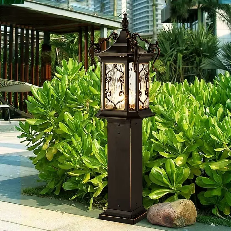 Outdoor Lighting Ip65 - 欧州スタイルIP65防水アルミ製LED芝生ライト、屋外コミュニティガーデン、アンティーク中庭、景観街路用