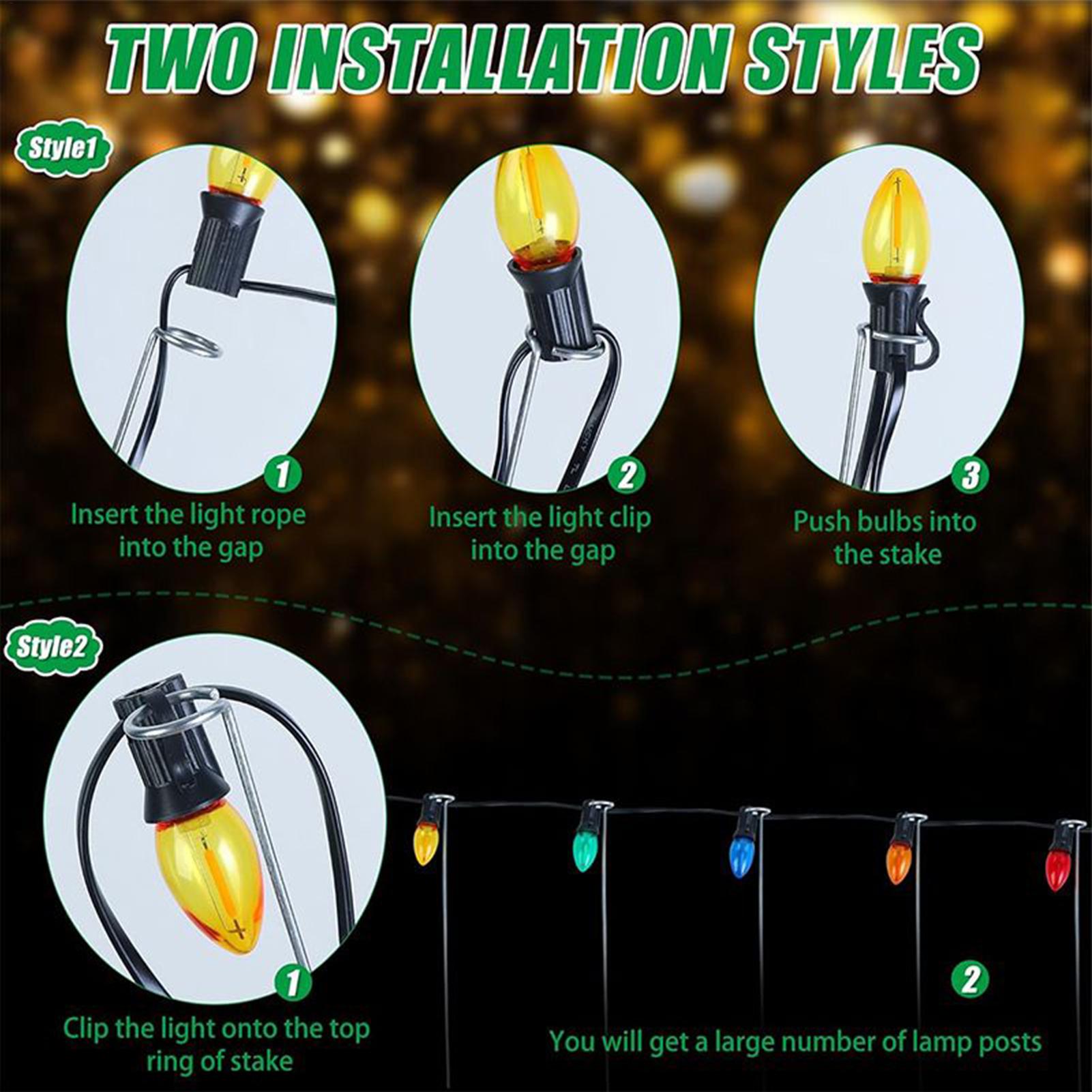 Outdoor Lighting Pathway - クリスマスライトステークス 12インチ 芝生用 屋外装飾 クリスマス通路用屋外ライトステークス 通路
