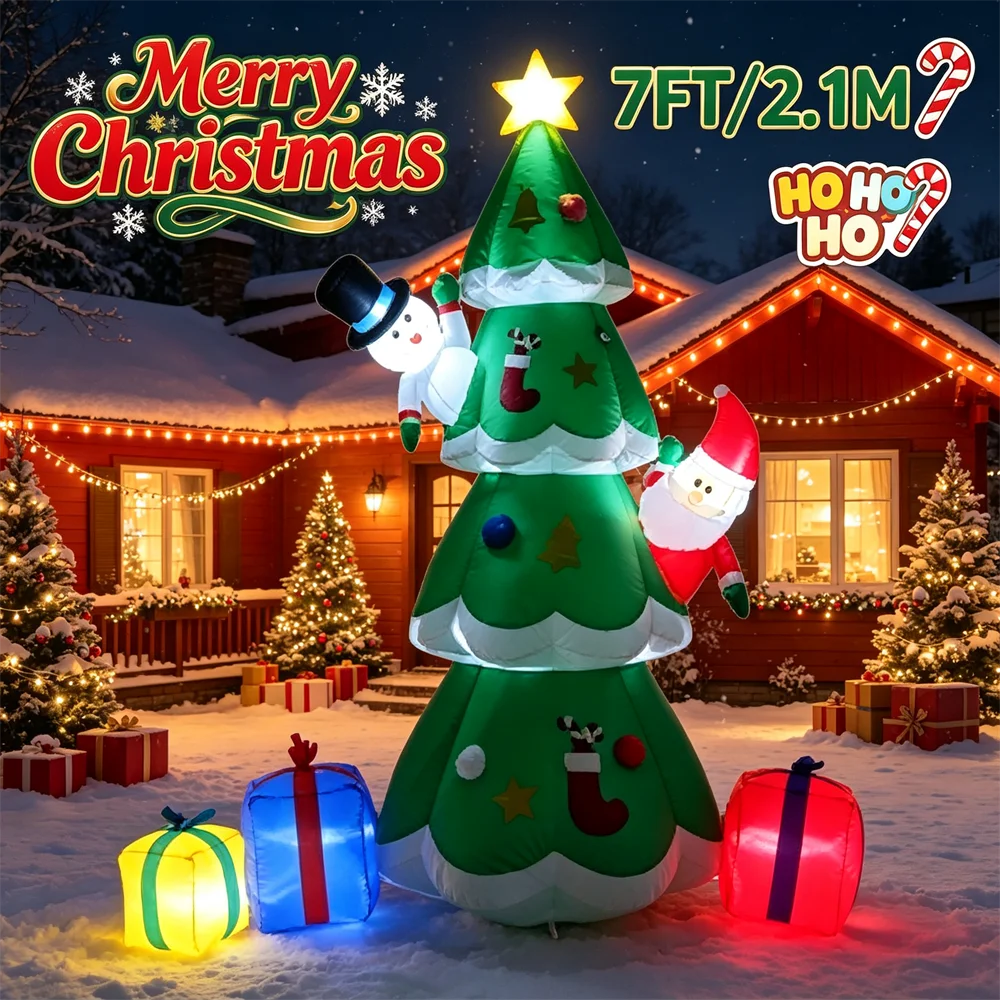 高さ7フィートの光るクリスマス装飾用インフレータブルモデル。 - Outdoor Lighting Effects のレビューと価格