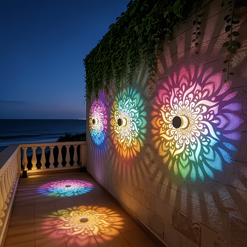 1/2/4個入りソーラーフェンスライト、マンダラ模様デザイン - Outdoor Lighting Waterproof のレビューと価格