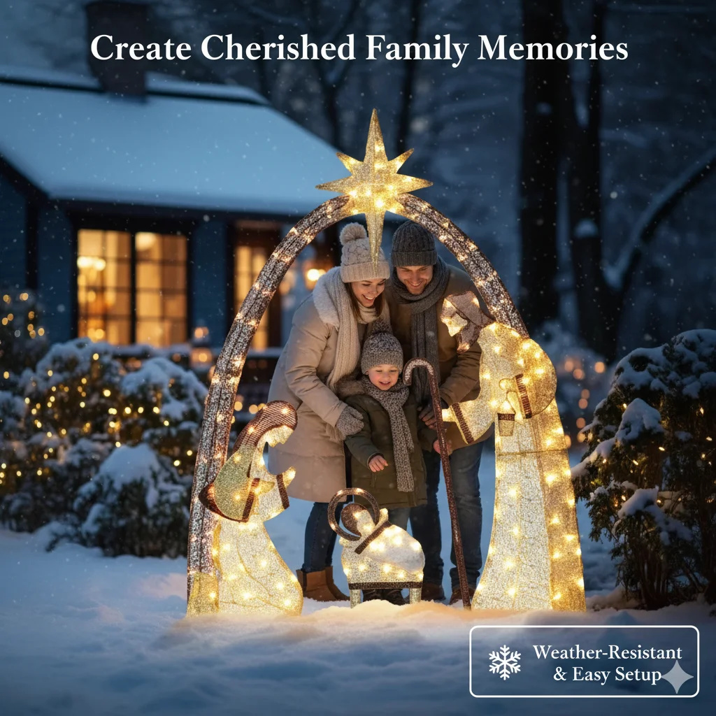 5.5フィートのクリスマスのキリスト降誕シーンの屋外装飾、L - Outdoor Lighting Effects のレビューと価格