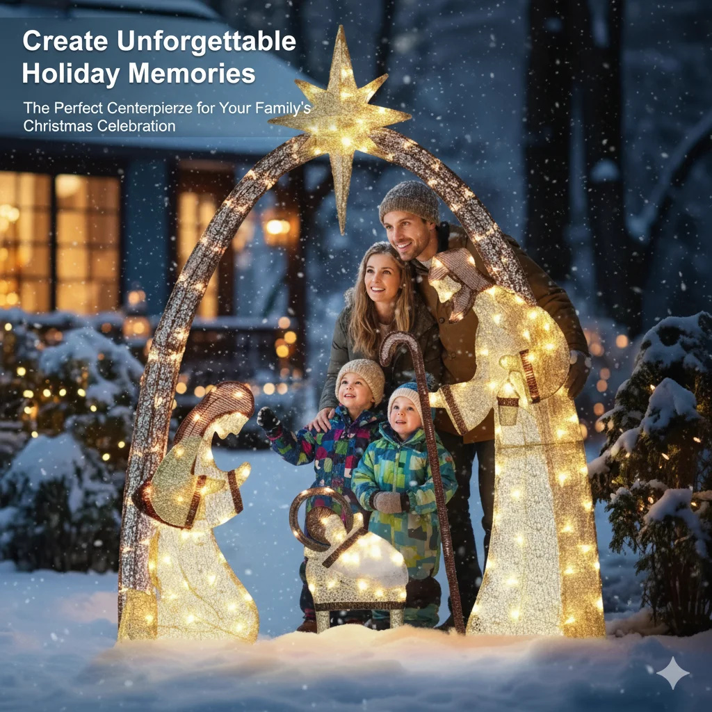 5.5フィートのクリスマスのキリスト降誕シーンの屋外装飾、L - Outdoor Lighting Effects のレビューと価格