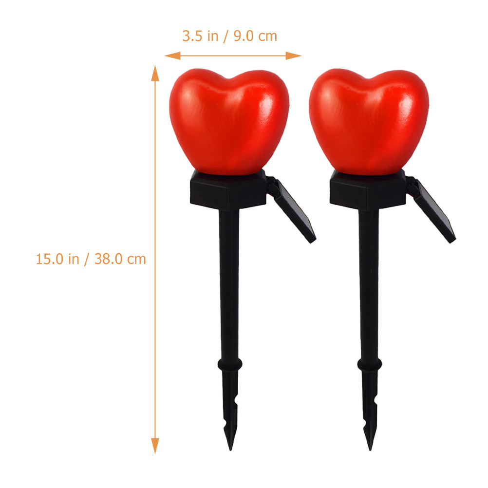2個入り、装飾用ハート型ソーラーライト、屋外用、ABS製、防 - Outdoor Lighting Pathway のレビューと価格