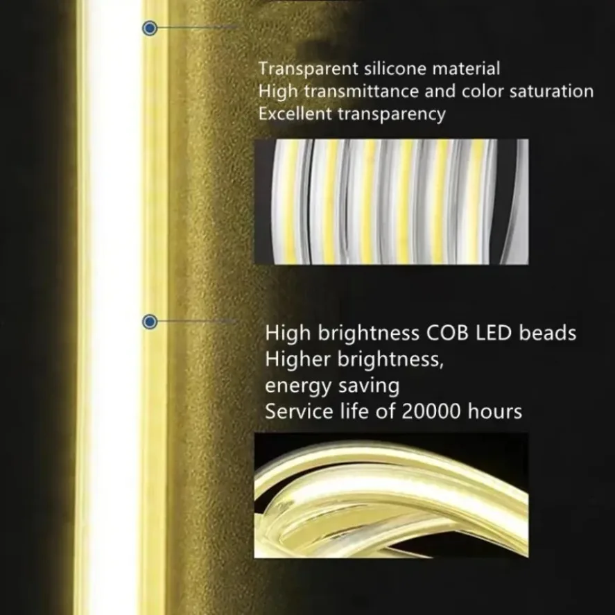 レンズ付きCOB LEDテープライト 10mm AC220V - Outdoor Lighting Ip65 のレビューと価格