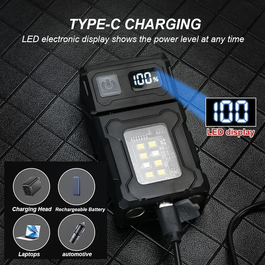 ミニ USB 充電 LED 懐中電灯テールマグネット COB - Outdoor Lighting Black のレビューと価格