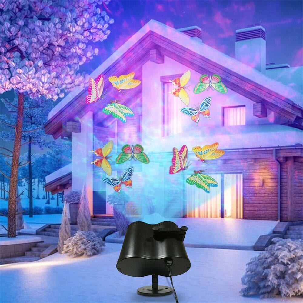 動くLEDクリスマスプロジェクターライト。20種類のカラフル - Outdoor Lighting Uk のレビューと価格