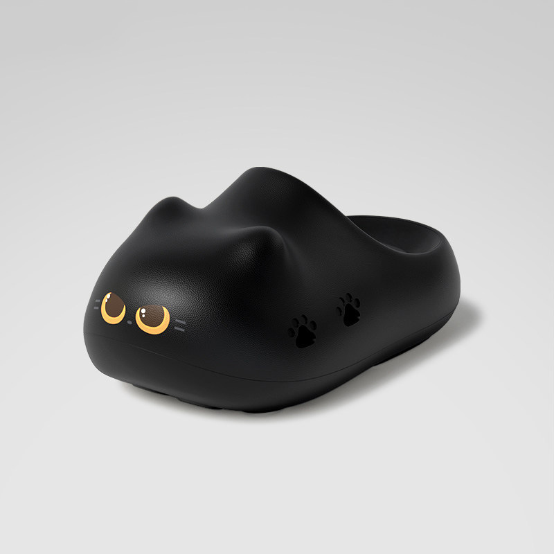 2026年新作 ブラックキャットスリッパ サイドに猫の足跡の - Outdoor Lighting Black のレビューと価格